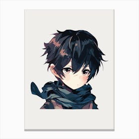 Anime Boy With Scarf Otaku Illustration Canvas Print