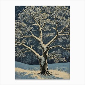 Tree In The Snow 1 Canvas Print