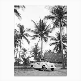 4x4 Car Jeep Hawaii Tropical Palms Drive Botanical 3x4 Canvas Print