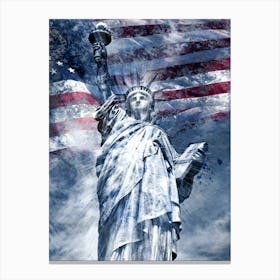 MODERN ART BLUE Statue Of Liberty Canvas Print
