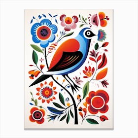 Scandinavian Bird Illustration Sparrow 3 Canvas Print
