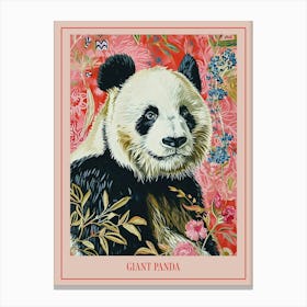 Floral Animal Painting Giant Panda 1 Poster Canvas Print
