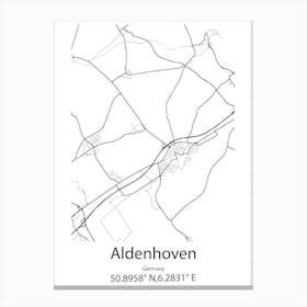 Aldenhoven,Germany Minimalist Map Canvas Print