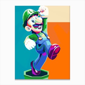 Mario Luigi  Cartoon Pop Art Canvas Print