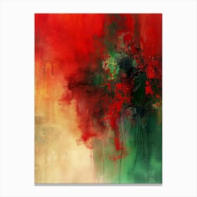 Abstract Painting, Oil On Canvas, Red Color 1 Canvas Print