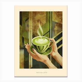 Matcha Latte Art Deco Poster 2 Canvas Print