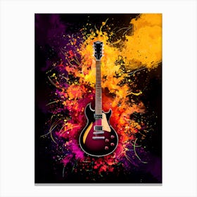 Modern Electric Guitar Oil Painting #3 Canvas Print