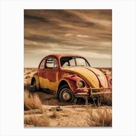 Vw Beetle In The Desert Canvas Print