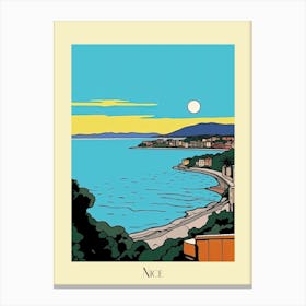 Poster Of Minimal Design Style Of Nice, France 3 Canvas Print