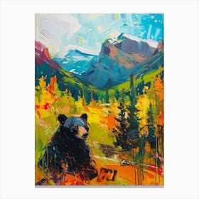 Black Bear In Autumn Canvas Print