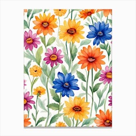 Watercolor Flowers 12 Canvas Print