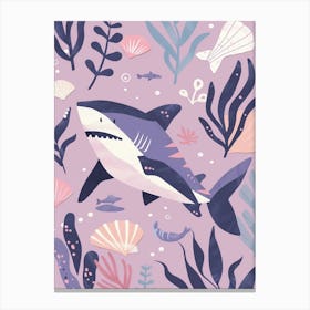 Purple Carpet Shark Illustration 1 Canvas Print