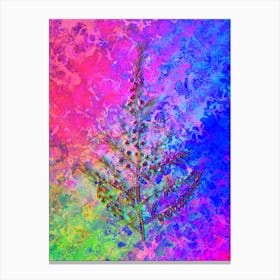 Sea Asparagus Botanical in Acid Neon Pink Green and Blue n.0133 Canvas Print