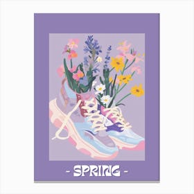 Spring Poster Retro Sneakers With Flowers 90s 4 Canvas Print
