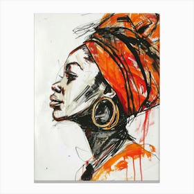 African Woman With Turban 15 Canvas Print