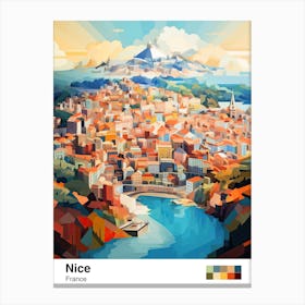 Nice, France, Geometric Illustration 1 Poster Canvas Print