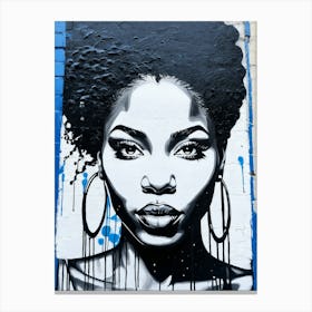 Graffiti Mural Of Beautiful Black Woman 149 Canvas Print