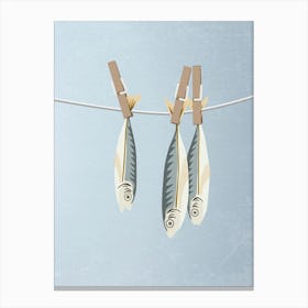 Sardines Laundry Canvas Print