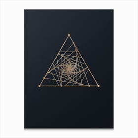 Abstract Geometric Gold Glyph on Dark Teal n.0265 Canvas Print