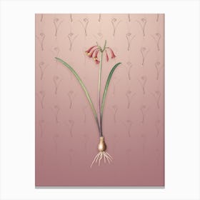 Vintage Brandlelie Botanical on Dusty Pink Pattern Canvas Print