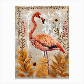 Greater Flamingo And Ginger Plants Boho Print 2 Canvas Print