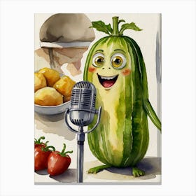 Cucumber In A Microphone Canvas Print