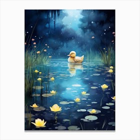 Duckling In The Moonlight 1 Canvas Print