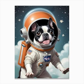 Boston Terrier Astronaut-Reimagined 6 Canvas Print