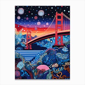 San Francisco, Illustration In The Style Of Pop Art 4 Canvas Print