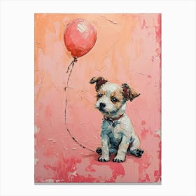 Cute Dog 6 With Balloon Canvas Print