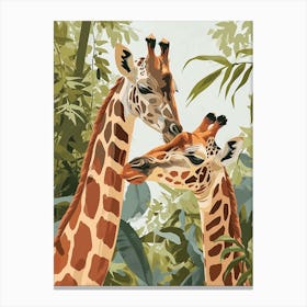 Modern Illustration Of Two Giraffes 1 Canvas Print