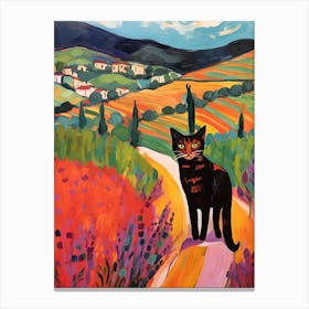 Painting Of A Cat In Tuscany Italy 4 Canvas Print