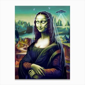 Alien Starlight Mona Lisa Canvas Print