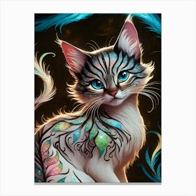 Cat With Blue Eyes 2 Canvas Print