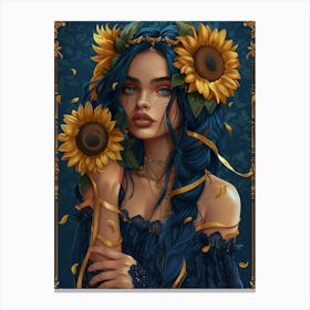 Sunflower Girl 16 Canvas Print