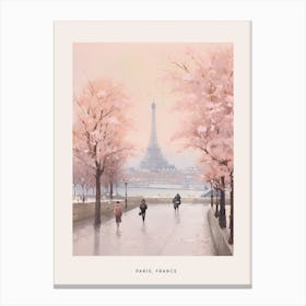 Dreamy Winter Painting Poster Paris France 4 Canvas Print