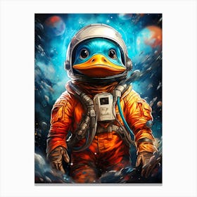 Duck In Space Canvas Print