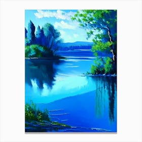 Blue Lake Landscapes Waterscape Impressionism 1 Canvas Print