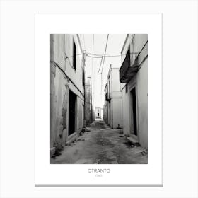 Poster Of Otranto, Italy, Black And White Photo 4 Canvas Print