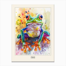 Frog Colourful Watercolour 2 Poster Canvas Print