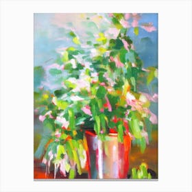 Christmas Cactus Impressionist Painting Plant Canvas Print