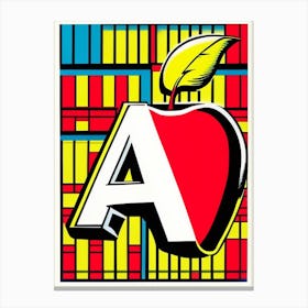 A   Apple, Letter, Alphabet Comic 2 Canvas Print