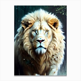 Lion In The Woods Canvas Print