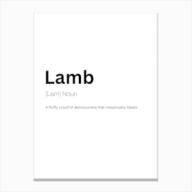 Lamb Definition Meaning Canvas Print