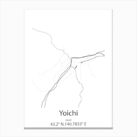 Yoichi,Japan Minimalist Map Canvas Print