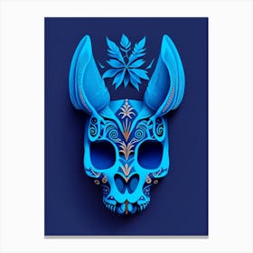 Animal Skull Blue Mexican Canvas Print