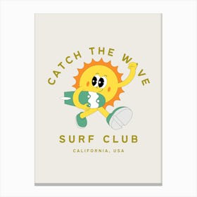 Catch The Wave | Surf Club Coastal Tropical Beachy 9 Canvas Print