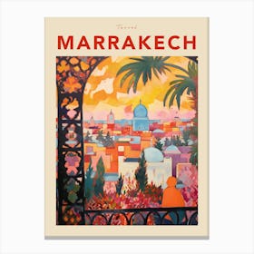 Marrakech Morocco 2 Fauvist Travel Poster Canvas Print
