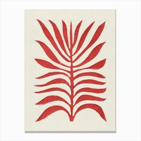 Red Branch / Lino Print Canvas Print
