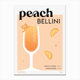 Peach Bellini in Orange Cocktail Recipe Canvas Print